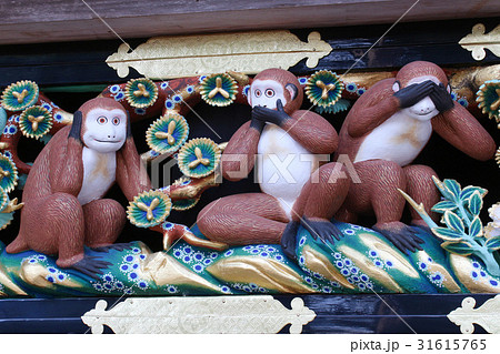 日光東照宮　神厩舎　猿の彫刻 31615765