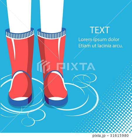 Rain background.Human legs in red rubber boots 31615980