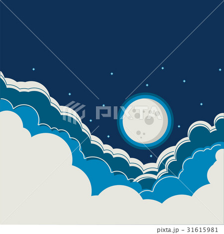 Night sky background with full moon and clouds 31615981