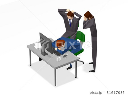 トラブルが発生したビジネスチームのイラスト素材 トラブルが発生したビジネスチームのイラスト素材