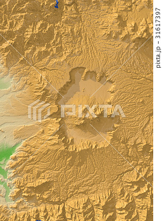 阿蘇山の地形のイラスト素材