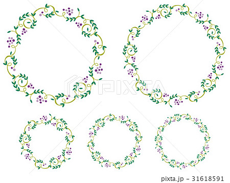 蔓草 草の実 フレーム Vine Decoration Frameのイラスト素材