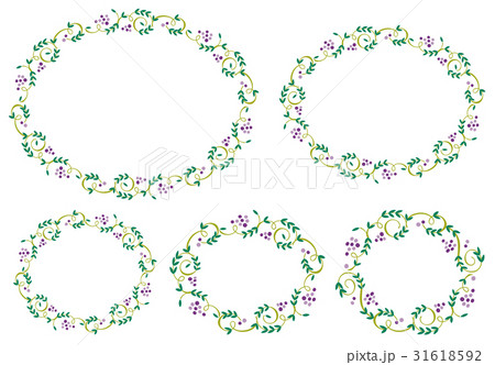 蔓草 草の実 フレーム Vine Decoration Frameのイラスト素材