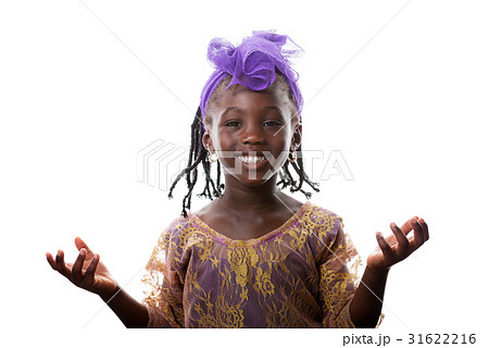 Portrait of a happy little girl smiling.Isolated 31622216