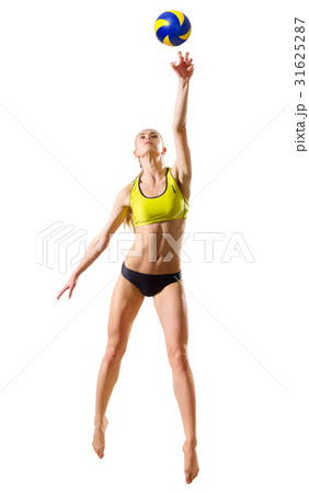 Beach volleyball player (ver with ball) 31625287