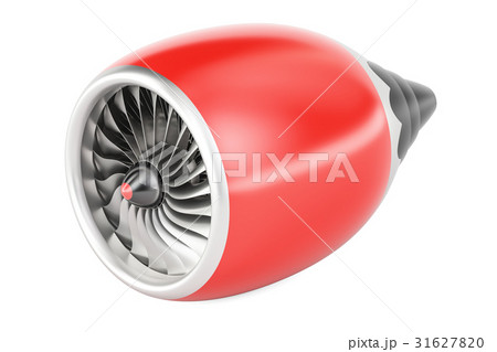 red jet engine, 3D rendering 31627820
