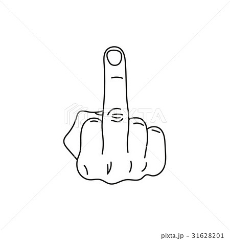 Hand Showing Middle Finger Up Or Fuck Youのイラスト素材 3161
