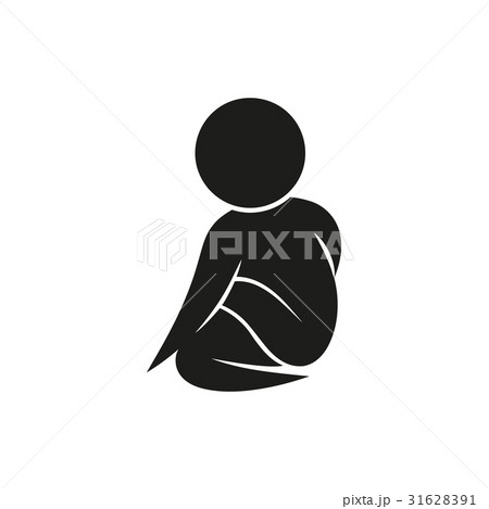 Vector yoga pose in simple monochrome style 31628391