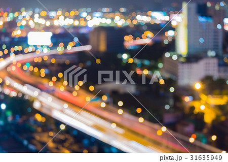 Highway overpass city blurred bokeh light top Highway overpass city blurred bokeh light top 31635949