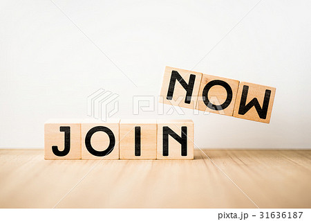 floating wooden cube with " JOIN NOW " concept floating wooden cube with " JOIN NOW " concept 31636187
