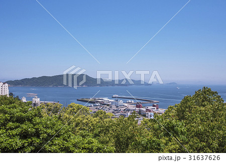 展望台から見た鳥羽湾 鳥羽市街地 伊勢志摩観光 観光スポット の写真素材