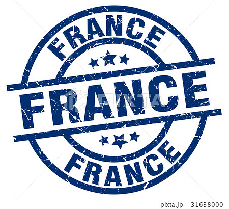 France blue round grunge stamp 31638000