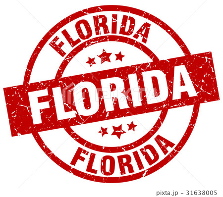 Florida red round grunge stamp 31638005