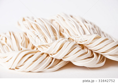 white noodles closeup on white background 31642752