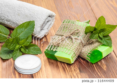 Green mint handmade soap 31644409