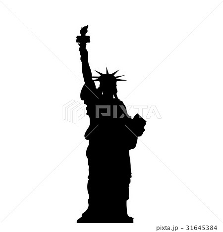 Statue Of Liberty New York Usa Simple Blackのイラスト素材