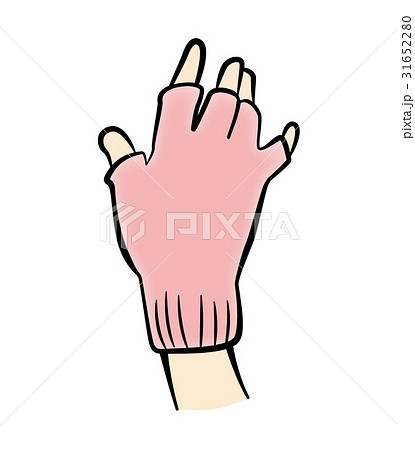 指なし手袋をした手のイラスト素材