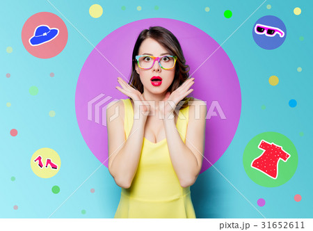 young surprised woman in glasses young surprised woman in glasses 31652611