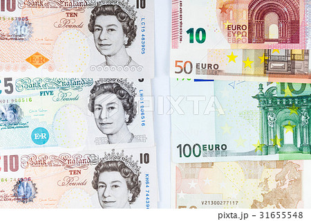 England Pound Sterling and Europe Euro exchange 31655548