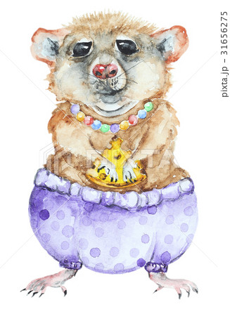 Watercolor cartoon mouse 31656275