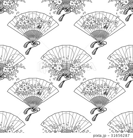 Fan with floral decoration Fan with floral decoration 31656287
