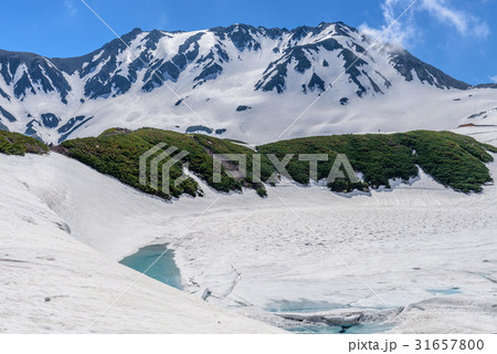 残雪の立山とみくりが池 31657800