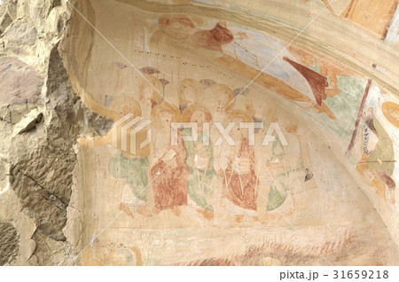Mural painting 13th century, David Gareja monaste Mural painting 13th century, David Gareja monaste 31659218