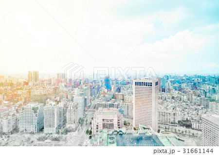 skyscrapers in Taipei mix sketch illustration 31661144
