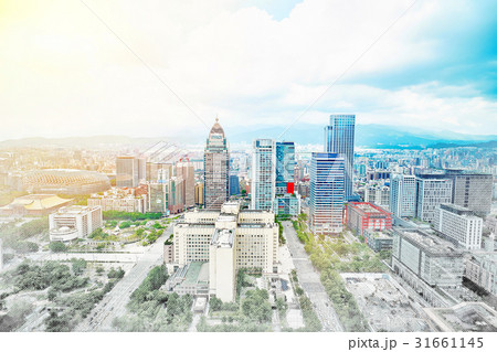 skyscrapers in Taipei mix sketch illustration 31661145