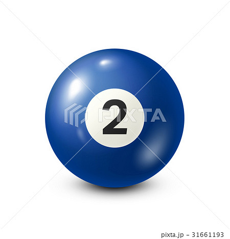 Billiard,blue pool ball with number 2.Snooker 31661193
