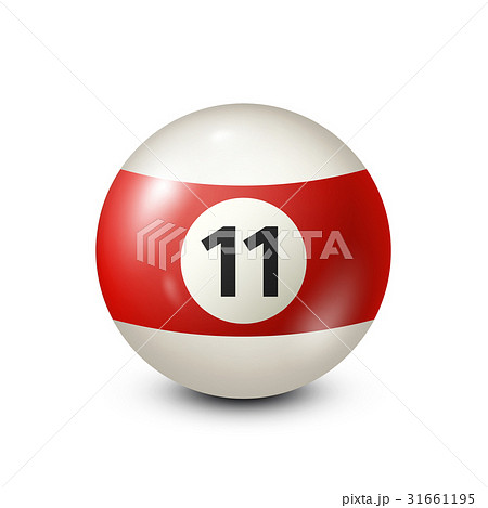 Billiard,red pool ball with number 11.Snooker 31661195
