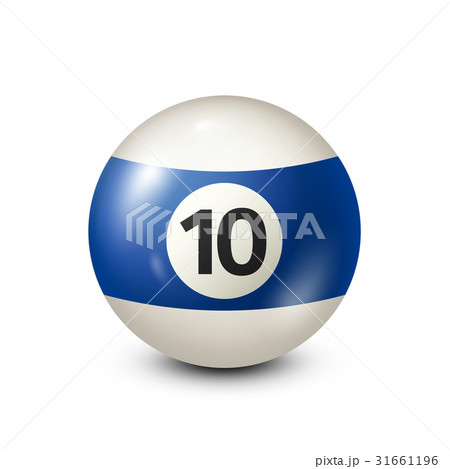 Billiard,blue pool ball with number 10.Snooker 31661196