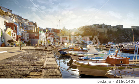 Corricella village on Procida island in Italy 31661408