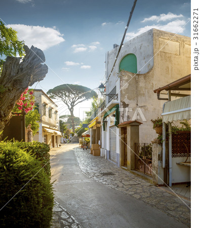 Street of Anacapri town on Capri island in Italy Street of Anacapri town on Capri island in Italy 31662271