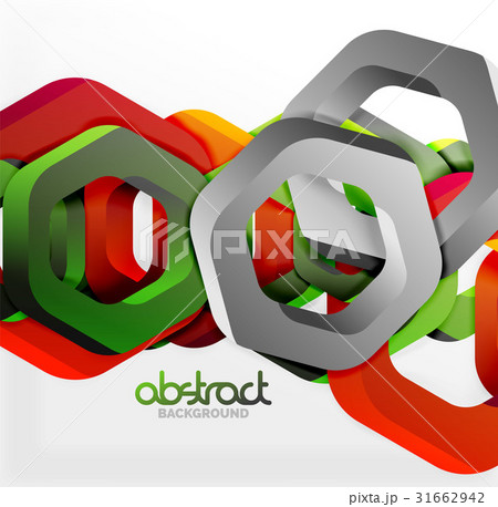 Overlapping hexagons design background 31662942