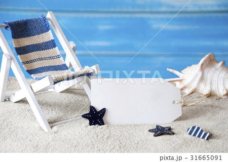 Summer Label With Deck Chair And Copy Space Summer Label With Deck Chair And Copy Space 31665091