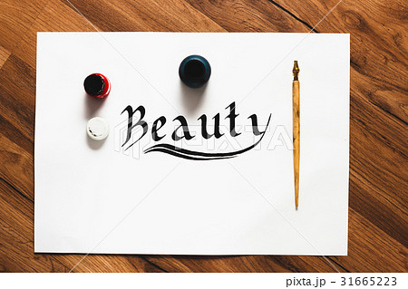Calligraphy Beauty word background Calligraphy Beauty word background 31665223