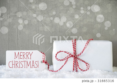 Gift, Cement Background, Text Merry Christmas Gift, Cement Background, Text Merry Christmas 31665316