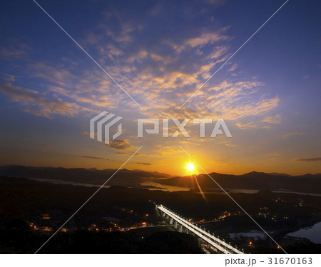 奉安大橋 北漢江 日の出 31670163