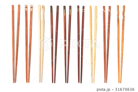 beautiful collection wooden chopsticks isolated beautiful collection wooden chopsticks isolated 31670636