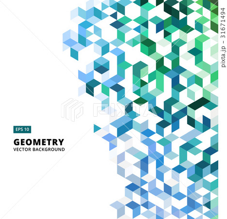 abstract geometric blue and green bricks, triangle 31671494