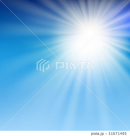 summer sun light in the blue sky. Vector 31671495