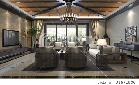 tropical resort suite living reception and lounge 31671906