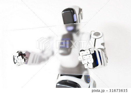 Smart droid is laboring with concentration 31673635