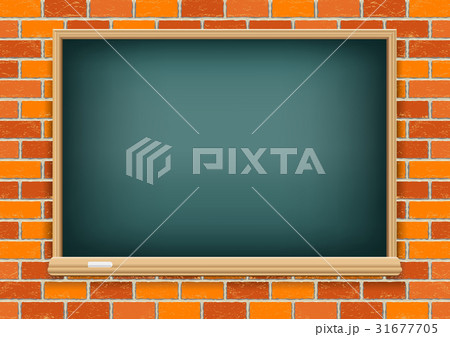 Blackboard on red brick background 31677705