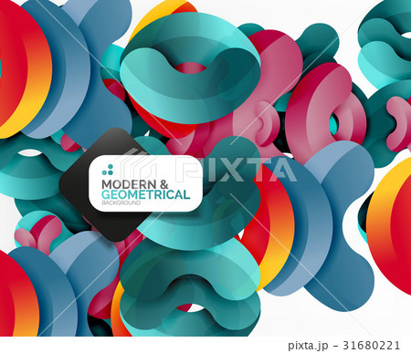 Abstract color geometric round shapes on white 31680221