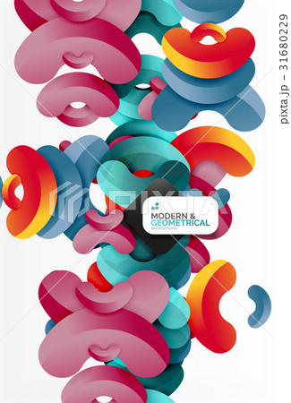 Abstract color geometric round shapes on white 31680229