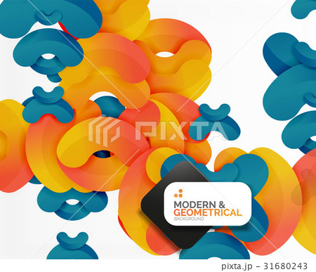 Abstract color geometric round shapes on white 31680243
