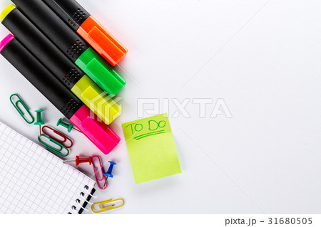 Different colorful markers with business office Different colorful markers with business office 31680505