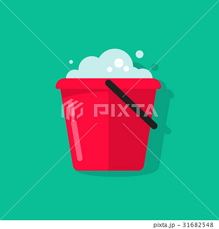Bucket of water icon vector isolated, flat cartoon - Stock Illustration  [31682548] - PIXTA